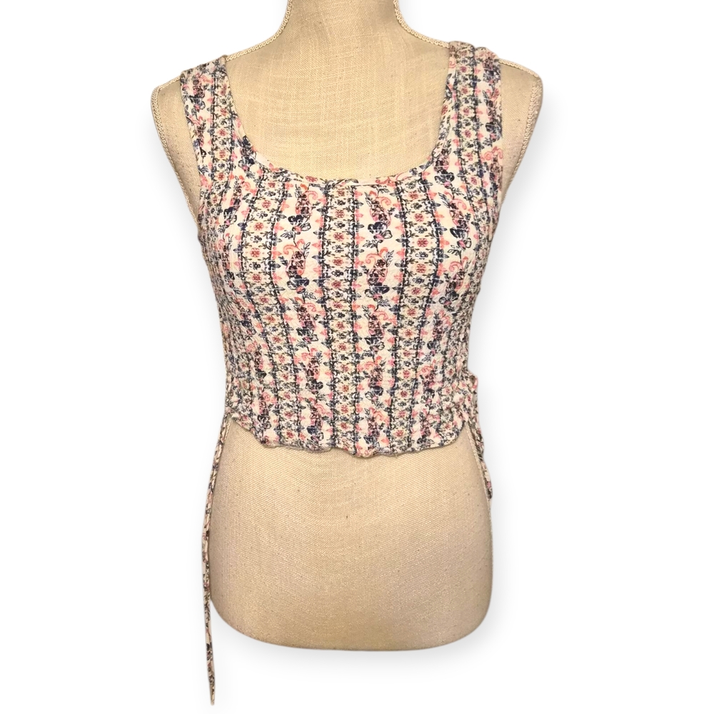 JOPNA | Women's Smocked Floral Crop Tank Top